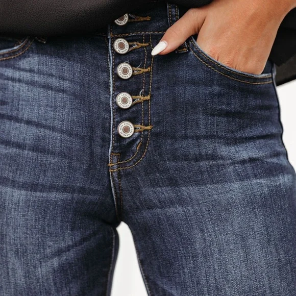 KanCan Kan Can Button Fly Dark Wash Skinny Jeans Denim Pants 26 - Picture 8 of 11